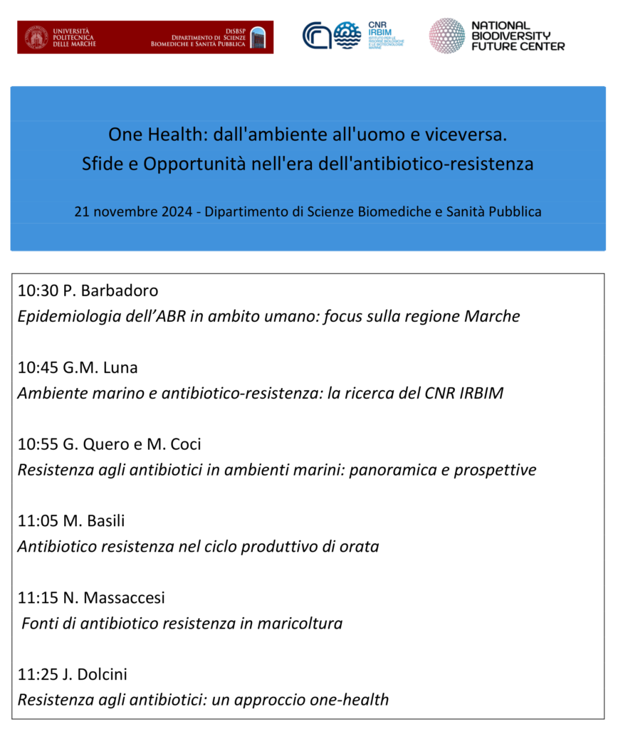 Fig. 1 - WAAW 2024 e il seminario organizzato dal CNR IRBIM e il Dipartimento di Scienze Biomediche e Sanità Pubblica dell'Università Politecnica delle Marche